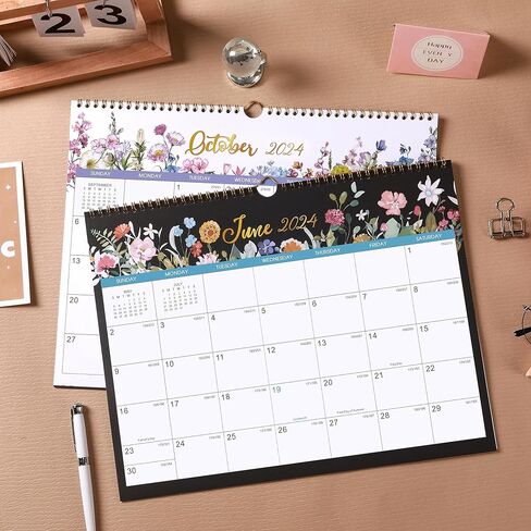 2024 Calendar - 2024 Wall Calendar, 12 Monthly Wall Calendar 2024 from Jan 2024 - Dec 2024, 14.6" x 11.5", Perfect 2024 Wall Calendar for Organizing in Kuwait