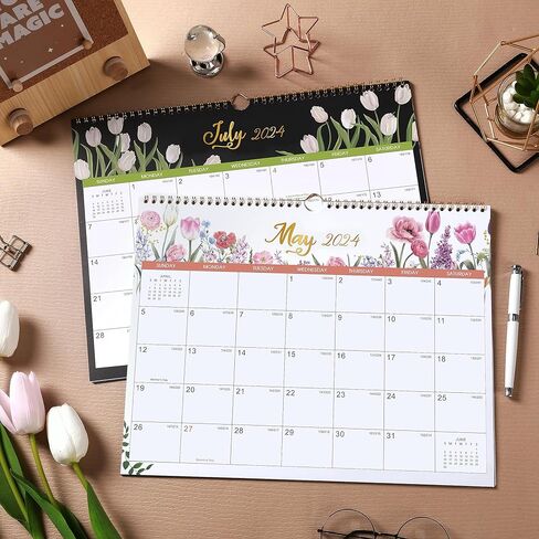 2024 Calendar - 2024 Wall Calendar, 12 Monthly Wall Calendar 2024 from Jan 2024 - Dec 2024, 14.6" x 11.5", Perfect 2024 Wall Calendar for Organizing in Kuwait