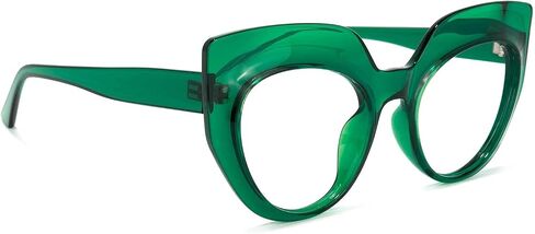 VOOGLAM Oversized Thick Cat Eye Blue Light Blocking Glasses, Fashion Vintage Frame Fake Glasses for Women Cortney in Saudi Arabia