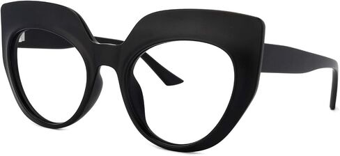VOOGLAM Oversized Thick Cat Eye Blue Light Blocking Glasses, Fashion Vintage Frame Fake Glasses for Women Cortney in Saudi Arabia