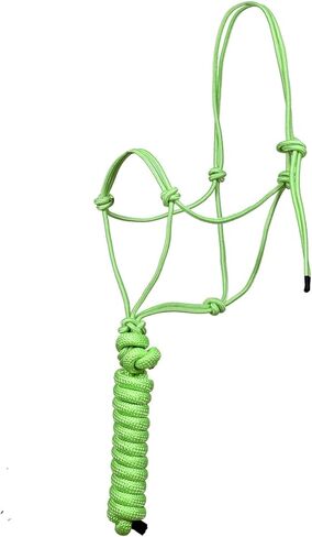 أربطة حبل للخيول ذات سلسلة بطول 8 أقدام، ورسن تدريب بأربعة عقد على حبل صلب مقاس 1/4 بوصة (متوسط، أخضر بحري) in Kuwait
