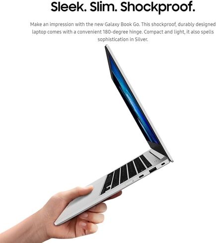 كمبيوتر محمول Samsung Galaxy Book Go 5G (256 جيجابايت، ذاكرة وصول عشوائي 8 جيجابايت، Wi-Fi + 5G / 4G LTE) 14.0 بوصة Snapdragon 8cx Gen 2، GSM غير مقفل Windows 11 Cellular Notebook مع مفصلة 180 درجة (فضي) (متجدد) in Saudi Arabia