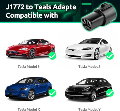 محول Tesla J1772 - قم بتوصيل شواحن SAE J1772 بمركبة Tesla الخاصة بك - متوافق مع الطراز 3/Y/S/X - تعظيم خيارات شحن EV [حصريًا لمالكي Tesla] in Kuwait
