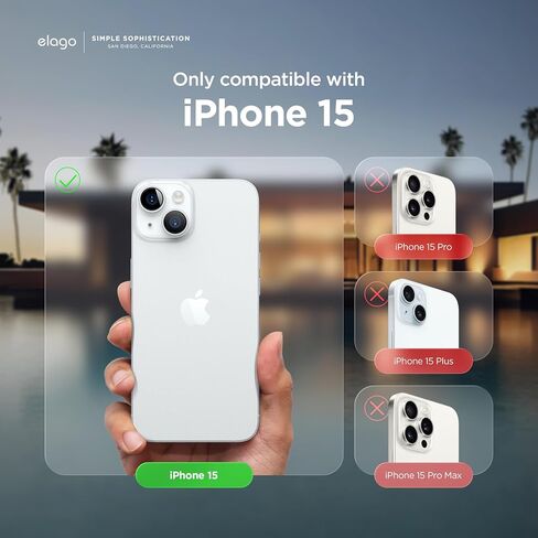 جراب Elago متوافق مع iPhone 15، جراب من السيليكون السائل، غطاء واقٍ لكامل الجسم، مقاوم للصدمات، جراب هاتف نحيف، بطانة ناعمة من الألياف الدقيقة مضادة للخدش، 6.1 بوصة (أزرق فاتح) in Kuwait