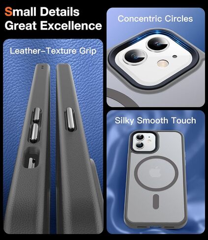 [رقم 1 جراب مغناطيسي قوي لهاتف iPhone 12/12 Pro لهاتف MagSafe [واقي عسكري مضاد للصدمات بطول 15 قدم] جراب هاتف iPhone 12 متين ومقاوم للصدمات من السيليكون غير اللامع لهاتف iPhone 12/12 Pro باللون الرمادي in Saudi Arabia