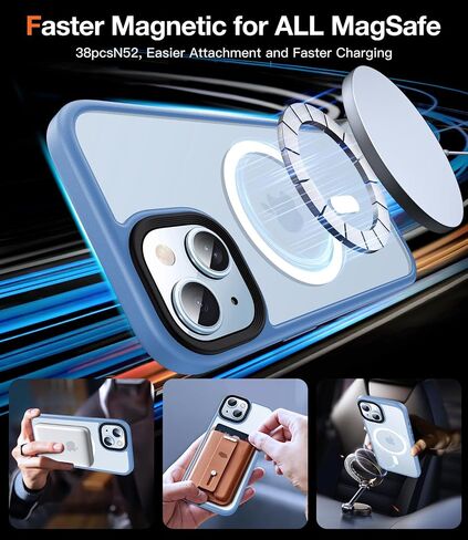 [رقم 1 جراب مغناطيسي قوي لهاتف iPhone 12/12 Pro لهاتف MagSafe [واقي عسكري مضاد للصدمات بطول 15 قدم] جراب هاتف iPhone 12 متين ومقاوم للصدمات من السيليكون غير اللامع لهاتف iPhone 12/12 Pro باللون الرمادي in Saudi Arabia
