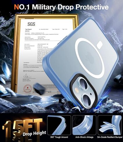 [رقم 1 جراب مغناطيسي قوي لهاتف iPhone 12/12 Pro لهاتف MagSafe [واقي عسكري مضاد للصدمات بطول 15 قدم] جراب هاتف iPhone 12 متين ومقاوم للصدمات من السيليكون غير اللامع لهاتف iPhone 12/12 Pro باللون الرمادي in Saudi Arabia