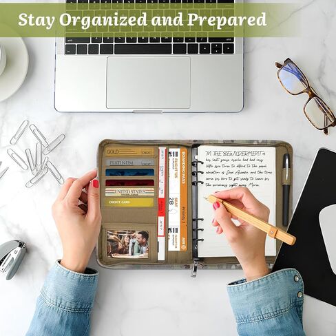 WIOR Tactical Padfolio Portfolio Binder with Zipper and 80 Sheets of Loose-Leaf Paper, Military Notebook Cover Portfolio Organizer Folder for Documents Business Cards, Detachable 6-Ring Notepad - Camo in Kuwait