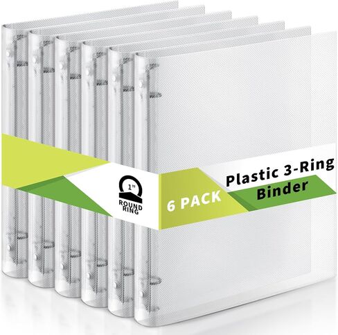 Crtiin 6 Pack Plastic 3 Ring Binder Clear 3 Holes Binder Notebook Covers, Snap Button Closure Refillable Notebook D/O Ring Binders Cover Protector for Teachers Students Gifts (O Ring,0.5 Inch) in Saudi Arabia