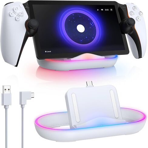 Charging Dock Station for Playstation Portal, Charger Stand for Ps Portal with RGB Light and USB C Charging Cable, Handheld Stand Holder for Playstation Portal in Saudi Arabia
