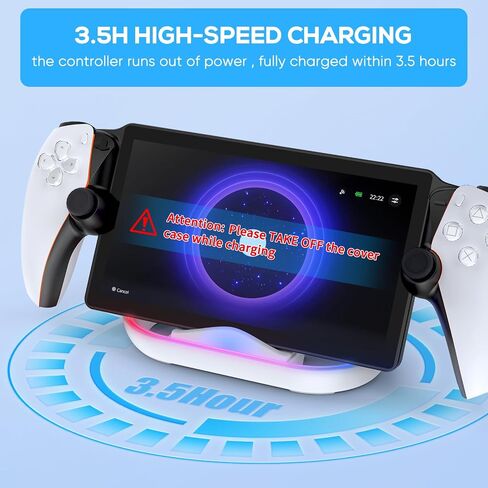 Charging Dock Station for Playstation Portal, Charger Stand for Ps Portal with RGB Light and USB C Charging Cable, Handheld Stand Holder for Playstation Portal in Saudi Arabia