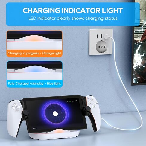 Charging Dock Station for Playstation Portal, Charger Stand for Ps Portal with RGB Light and USB C Charging Cable, Handheld Stand Holder for Playstation Portal in Saudi Arabia