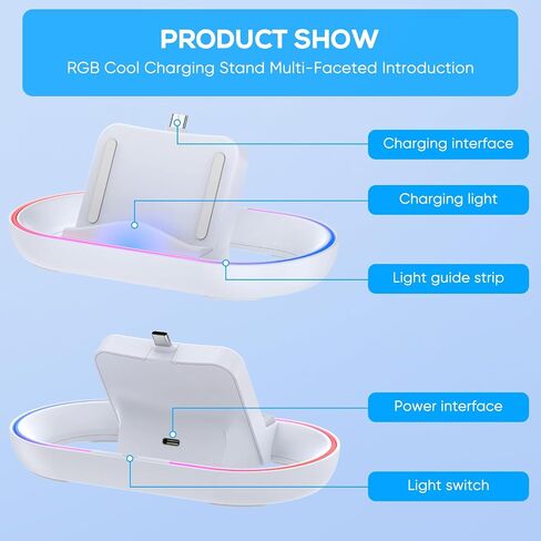 Charging Dock Station for Playstation Portal, Charger Stand for Ps Portal with RGB Light and USB C Charging Cable, Handheld Stand Holder for Playstation Portal in Saudi Arabia