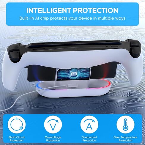 Charging Dock Station for Playstation Portal, Charger Stand for Ps Portal with RGB Light and USB C Charging Cable, Handheld Stand Holder for Playstation Portal in Saudi Arabia