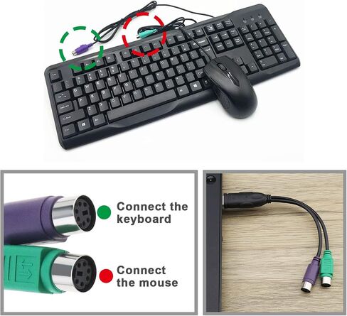Create idea 2PCS PS2 to USB Adapter PS2 Keyboard and Mouse to USB Converter Cables Y Splitter Adapter Plug and Play Support PS2 Port of KVM Switch 20cm in Saudi Arabia