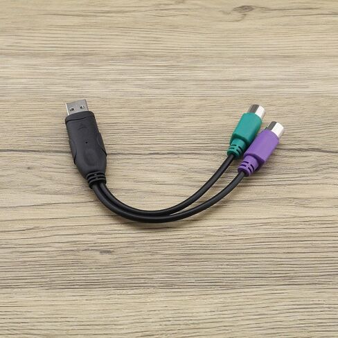 Create idea 2PCS PS2 to USB Adapter PS2 Keyboard and Mouse to USB Converter Cables Y Splitter Adapter Plug and Play Support PS2 Port of KVM Switch 20cm in Saudi Arabia