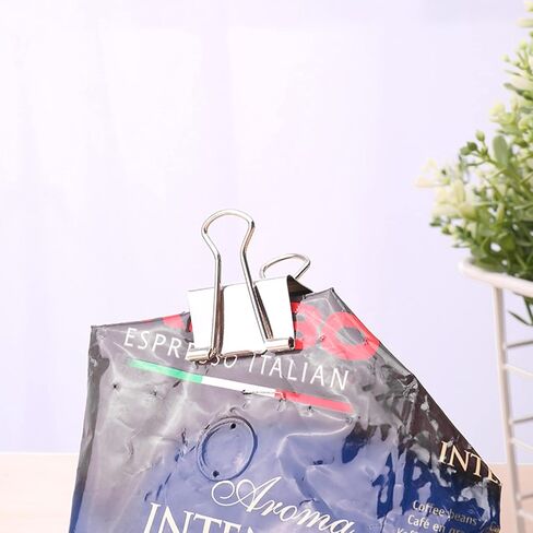 مشابك ربط كبيرة مقاس 1.6 بوصة (50 حزمة)، مشابك ربط كبيرة متوسطة الحجم للوازم المكتب والمنزل، فضي in Kuwait