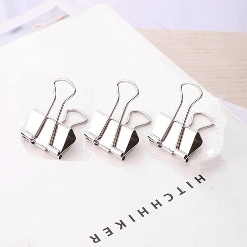 مشابك ربط كبيرة مقاس 1.6 بوصة (50 حزمة)، مشابك ربط كبيرة متوسطة الحجم للوازم المكتب والمنزل، فضي in Kuwait