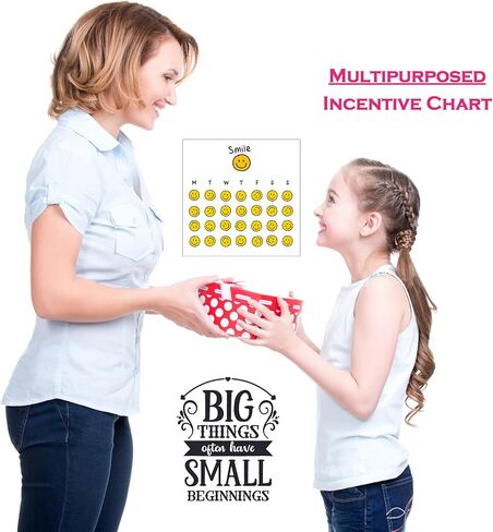 Pack of 12 Months Reward Chart Smile Stickers for Kids and Incentive Board to Motivate Toddler, Kid, Teen, Teacher for Behavior Potty Chore Homework Routine Awards Decals in Kuwait