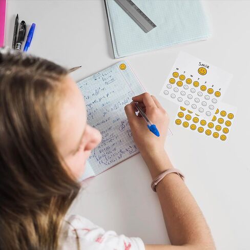 Pack of 12 Months Reward Chart Smile Stickers for Kids and Incentive Board to Motivate Toddler, Kid, Teen, Teacher for Behavior Potty Chore Homework Routine Awards Decals in Kuwait