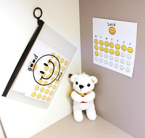 Pack of 12 Months Reward Chart Smile Stickers for Kids and Incentive Board to Motivate Toddler, Kid, Teen, Teacher for Behavior Potty Chore Homework Routine Awards Decals in Kuwait