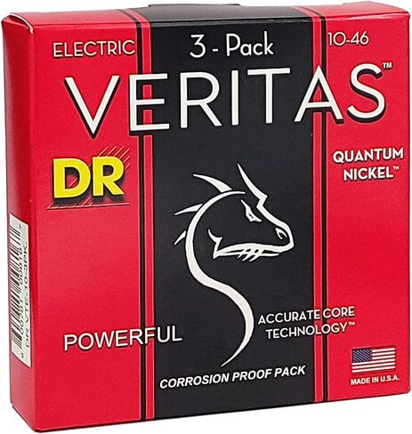 DR Strings Veritas Coated Core Technology Electric Guitar Strings, Medium 10-46, 3-Pack (VTE-10-3PK) in Saudi Arabia