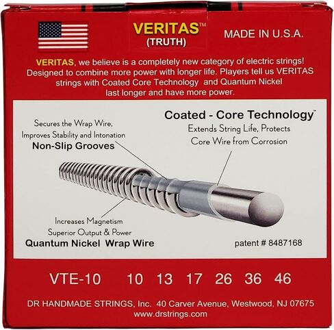 DR Strings Veritas Coated Core Technology Electric Guitar Strings, Medium 10-46, 3-Pack (VTE-10-3PK) in Saudi Arabia