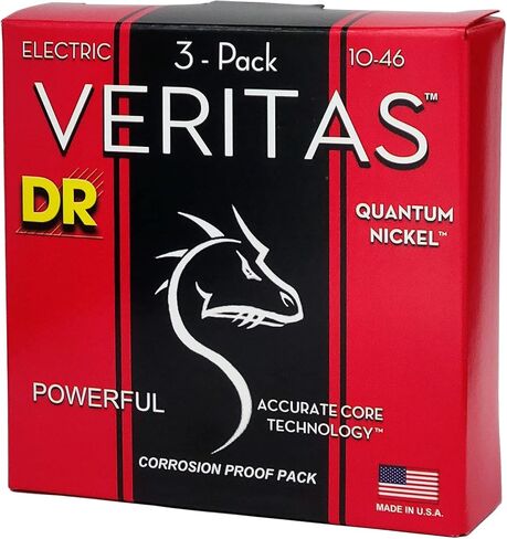 DR Strings Veritas Coated Core Technology Electric Guitar Strings, Medium 10-46, 3-Pack (VTE-10-3PK) in Saudi Arabia