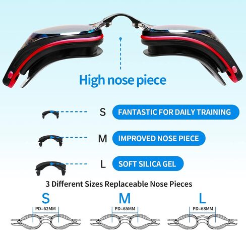 Body+ Nearsighted Swim Goggles, Shortsighted Optical Mirror/Non-Mirror Lens Swimming Goggles Anti-Fog for Adult Men Women in Saudi Arabia