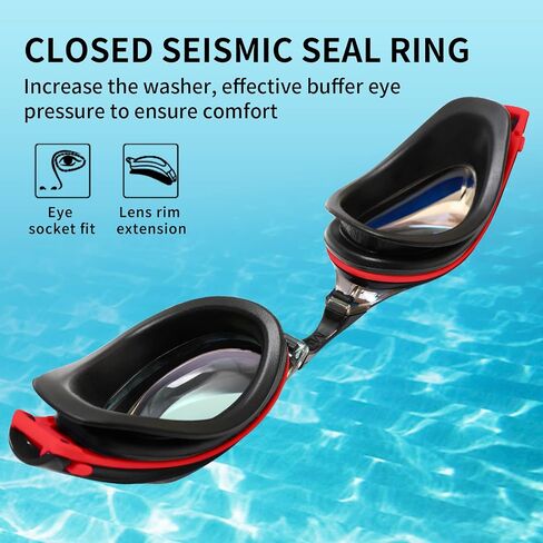 Body+ Nearsighted Swim Goggles, Shortsighted Optical Mirror/Non-Mirror Lens Swimming Goggles Anti-Fog for Adult Men Women in Saudi Arabia