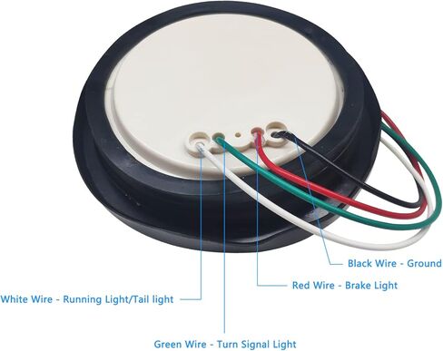 Voilamart 4 بوصة مستديرة 16 LED ضوء خلفي للمقطورة لشاحنة RV، 12 فولت أحمر/أبيض LED علامة عكسية أضواء خلفية للمقطورة للشاحنات مع حلقة خارجية مطاطية سوداء مقاومة للماء in Kuwait