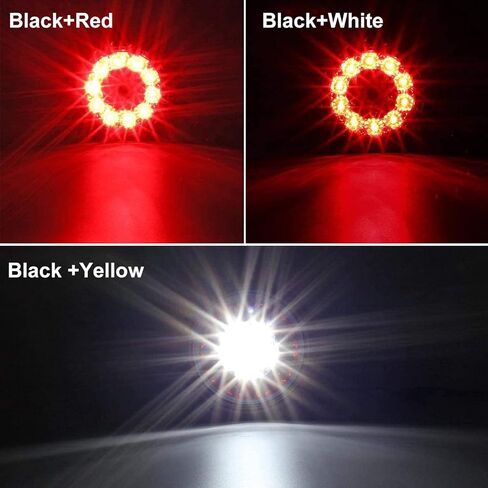 Voilamart 4 بوصة مستديرة 16 LED ضوء خلفي للمقطورة لشاحنة RV، 12 فولت أحمر/أبيض LED علامة عكسية أضواء خلفية للمقطورة للشاحنات مع حلقة خارجية مطاطية سوداء مقاومة للماء in Kuwait