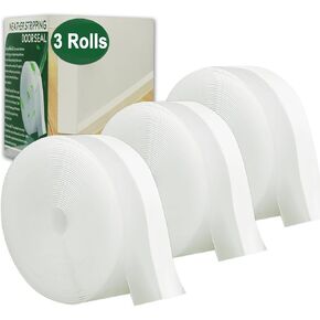 49 Feet Silicone Seal Strip, Transparent Weather Stripping Door Seal, Draft Seal Insulation Tape Strip, Under Door Seal Strip for Window Seal and Door Bottom Seal(3 Rolls-Total 49ft)