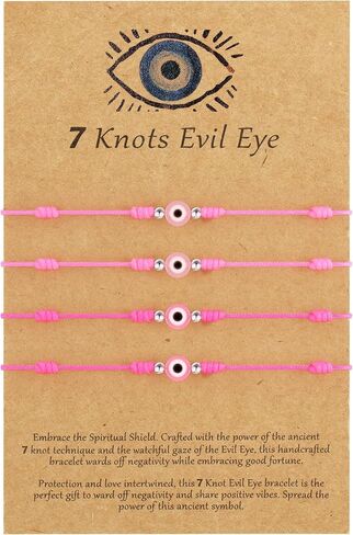 Poxtex 9pcs Evil Eye 7 Knot Lucky Bracelets, Cute Dainty Adjustable Red String Amulet for Women Men Baby Boys & Girls with Gold Bead, Christmas Gifts for Friend Protection Jewelry Hand Bracelet, Valentines Day Gifts for Her Him in Saudi Arabia