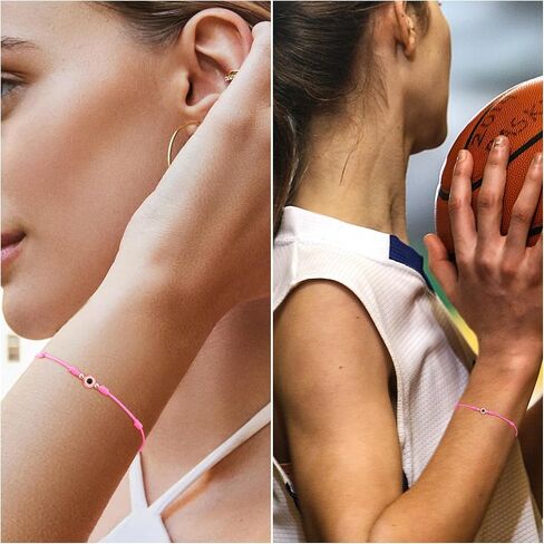 Poxtex 9pcs Evil Eye 7 Knot Lucky Bracelets, Cute Dainty Adjustable Red String Amulet for Women Men Baby Boys & Girls with Gold Bead, Christmas Gifts for Friend Protection Jewelry Hand Bracelet, Valentines Day Gifts for Her Him in Saudi Arabia