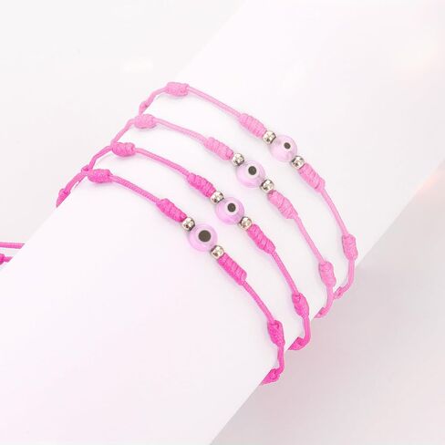 Poxtex 9pcs Evil Eye 7 Knot Lucky Bracelets, Cute Dainty Adjustable Red String Amulet for Women Men Baby Boys & Girls with Gold Bead, Christmas Gifts for Friend Protection Jewelry Hand Bracelet, Valentines Day Gifts for Her Him in Saudi Arabia