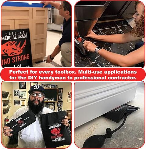 The Original Rhino Strong Commercial Grade Air Wedge Bag 2.0 Pump Professional Leveling Kit & Alignment Tool Shim Bag in the Popular Medium Size (2 Pack). in Saudi Arabia
