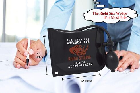 The Original Rhino Strong Commercial Grade Air Wedge Bag 2.0 Pump Professional Leveling Kit & Alignment Tool Shim Bag in the Popular Medium Size (2 Pack). in Saudi Arabia
