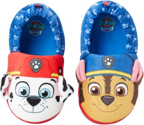 Nickelodeon Boys’ Paw Patrol Slippers – Chase and Marshall Plush Fuzzy Slippers (5T-12 Boy), Size 5/6, Paw Patrol in Saudi Arabia