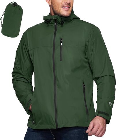 Outdoor Ventures Men's Packable Rain Jacket Waterproof Raincoat with Hood in Saudi Arabia