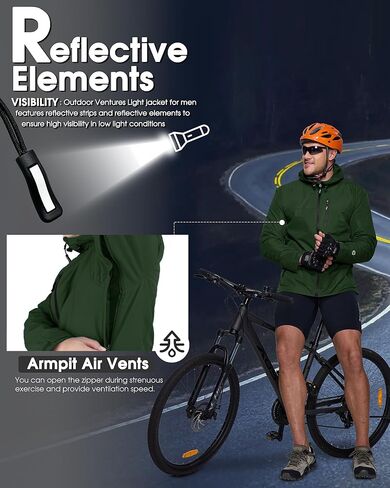 Outdoor Ventures Men's Packable Rain Jacket Waterproof Raincoat with Hood in Saudi Arabia