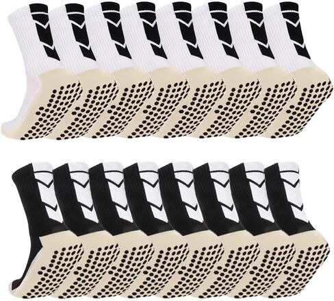 Ukontagood 8 Pairs Kids Soccer Grip Socks Anti Slip Hospital Socks Non-Slip Grip Pads for Football Basketball Sports Grip Socks for 6-12 Years Old (Multi-Colors) in Saudi Arabia