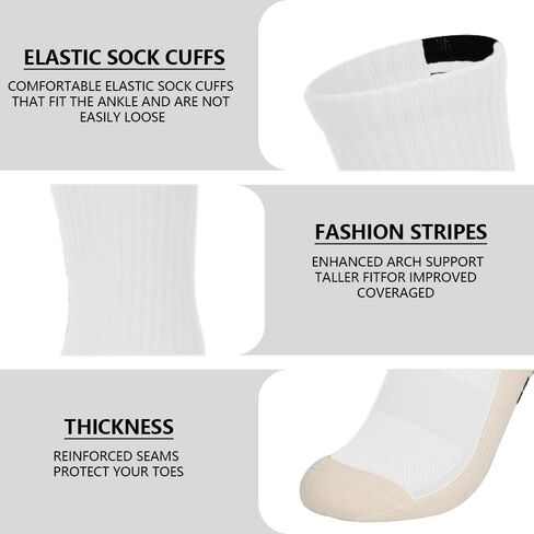 Ukontagood 8 Pairs Kids Soccer Grip Socks Anti Slip Hospital Socks Non-Slip Grip Pads for Football Basketball Sports Grip Socks for 6-12 Years Old (Multi-Colors) in Saudi Arabia