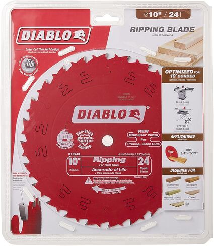 Freud D1024X Diablo 10" 24-Tooth ATB Ripping Saw Blade 5/8" Arbor in Saudi Arabia