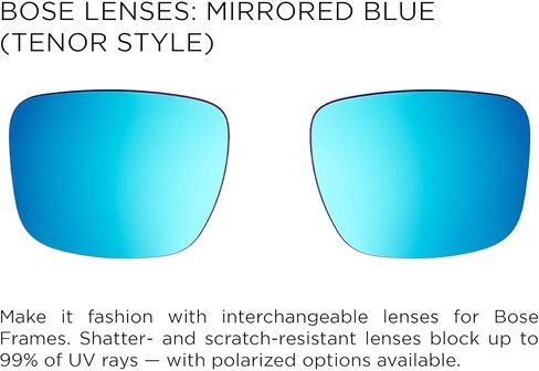 Bose Mirrored Silver, Tenor Polarized Square Replacement Sunglass Lenses, Lens Width: 55 mm in Saudi Arabia