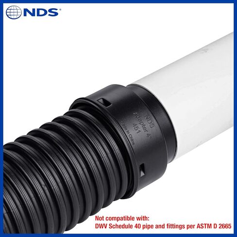 NDS 451 4" Corrugated Hub Adaptor , Black in Saudi Arabia