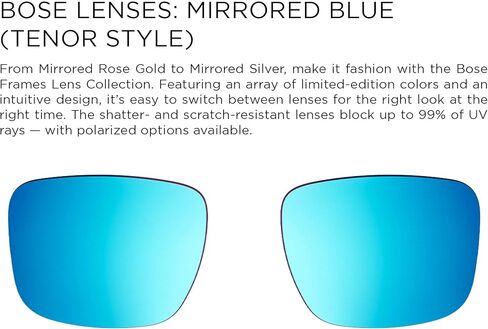 Bose Mirrored Silver, Tenor Polarized Square Replacement Sunglass Lenses, Lens Width: 55 mm in Saudi Arabia