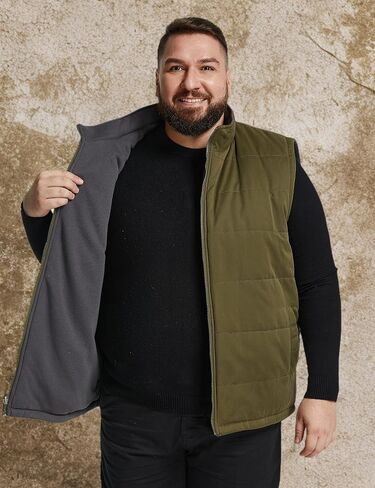 Soularge Men's Big and Tall Winter Thickened Warm Reversible Puffer Vest in Kuwait