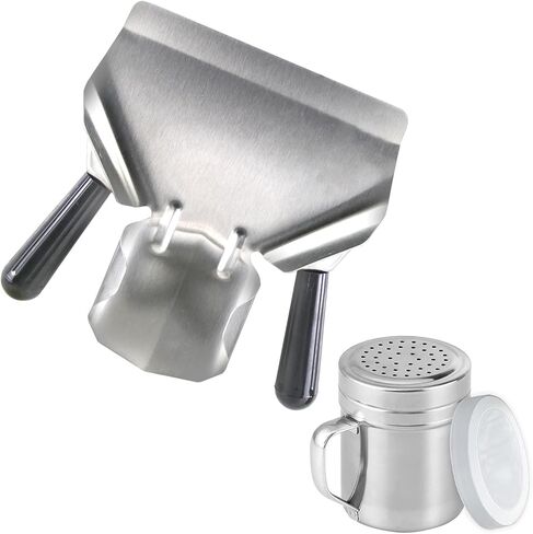 CNQLIS Popcorn Scoop and Salt Shaker, Stainless Steel Popcorn Scooper French Fry Scoop Serving Spoon for Filling Foods into Bags Boxs, Home Theater Popcorn Machine Accessories in Kuwait