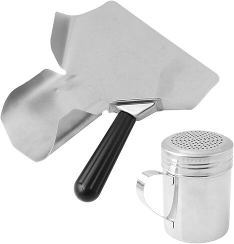 CNQLIS Popcorn Scoop and Salt Shaker, Stainless Steel Popcorn Scooper French Fry Scoop Serving Spoon for Filling Foods into Bags Boxs, Home Theater Popcorn Machine Accessories in Kuwait